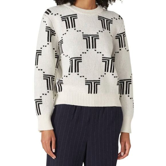 Tory Sport Merino Net-T Jacquard Wool Sweater - Picture 1 of 8